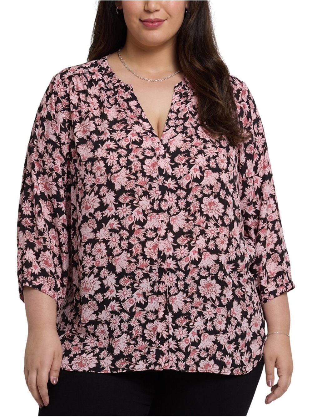 NWT Women’s NYDJ Plus Floral Pintuck Blouse Sz 4X Business Casual Cottagecore